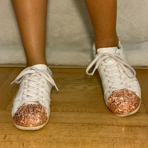 Adidas Superstar With Rose Gold Toe Cap size 5.5/6